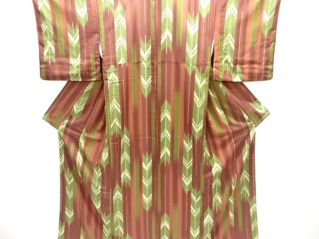 JAPANESE KIMONO / KOMON / STRIPE & ARROW FEATHER